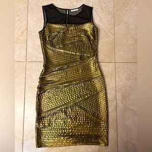 Gold And Black Calving Klein dress - NEW